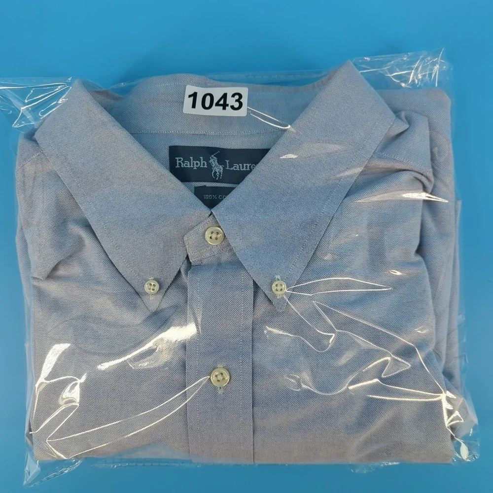 Ralph Lauren Mens 3XLT Tall Light Blue Cotton Oxford Button Down Shirt 1043